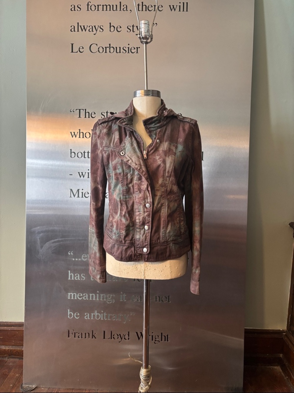 🆕 Express Women's Tie Dyed Brown & Green Utility Jacket